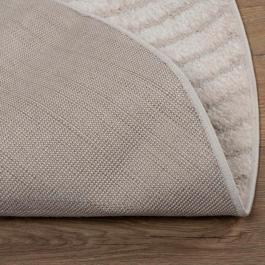 Tapis de surface Rond GALATI Crème Ø 120 CM Polyester - 4
