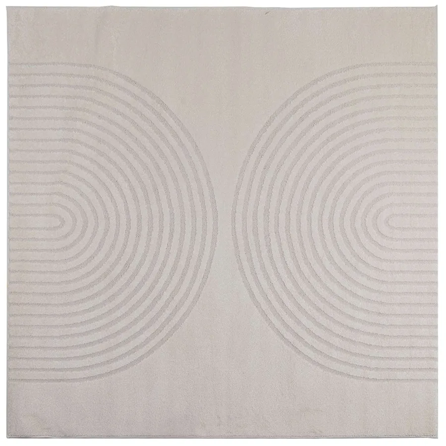 Tapis de surface Carré GALATI Crème 120 x 120 cm Polyester - 2