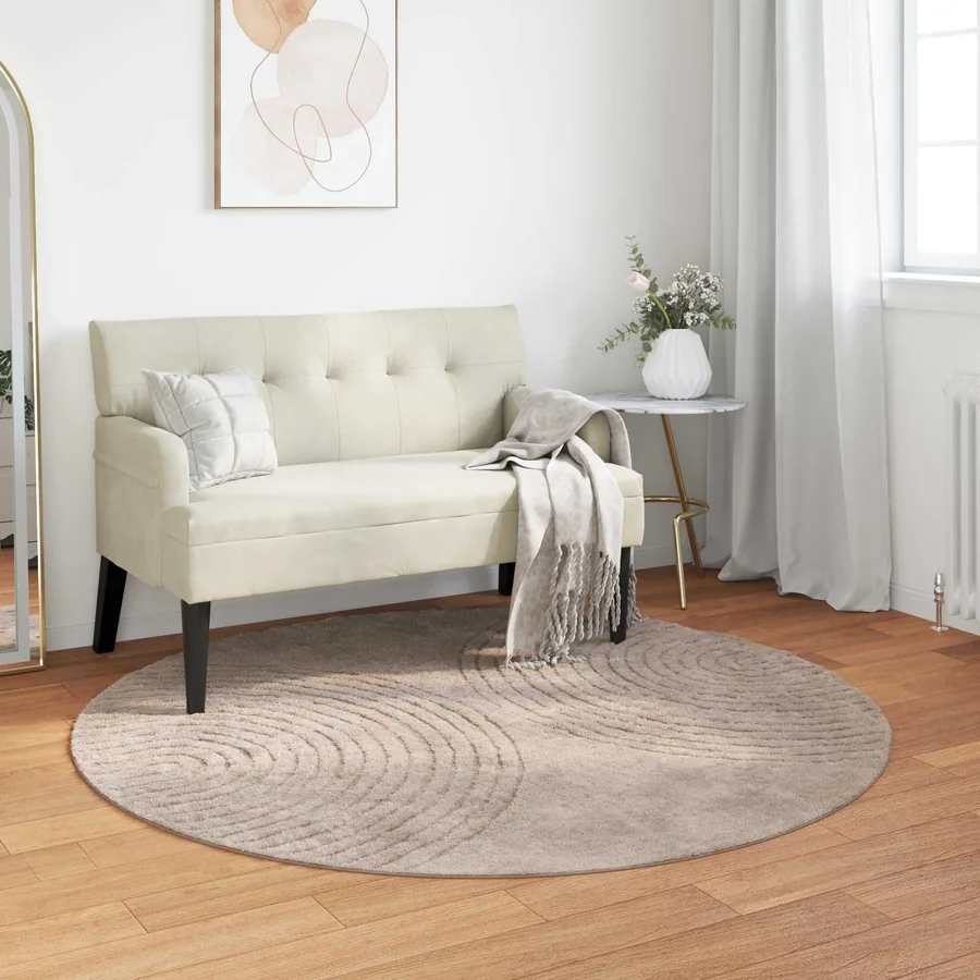 Tapis de surface Rond GALATI Beige Ø 160 CM Polyester