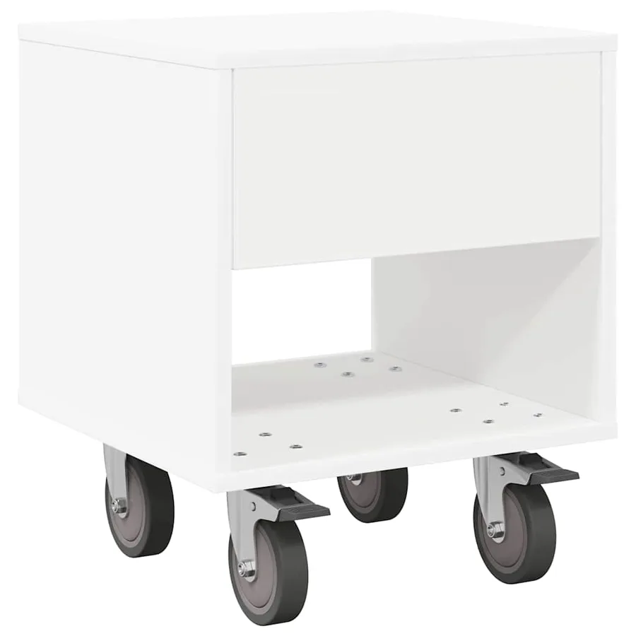 Table de chevet 2 pcs Blanc 40,5 x 40 x 48 cm Bois d'ingénierie - 5