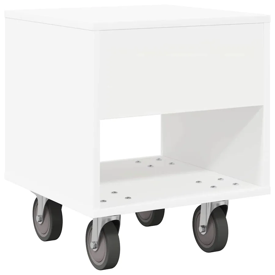 Table de chevet 2 pcs Blanc 40,5 x 40 x 48 cm Bois d'ingénierie - 9