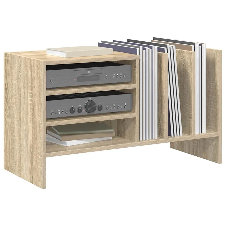 Meuble à vinyles avec étagère Chêne Sonoma 78,5 x 35 x 45 cm - 3