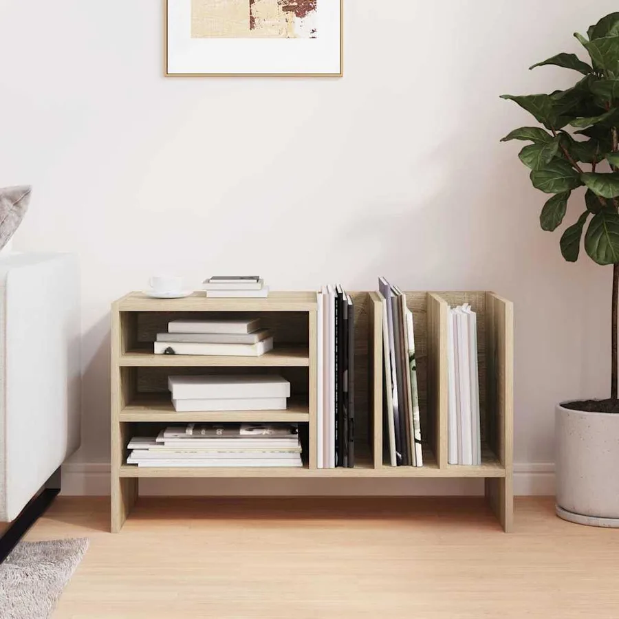 Meuble à vinyles avec étagère Chêne Sonoma 78,5 x 35 x 45 cm - 4