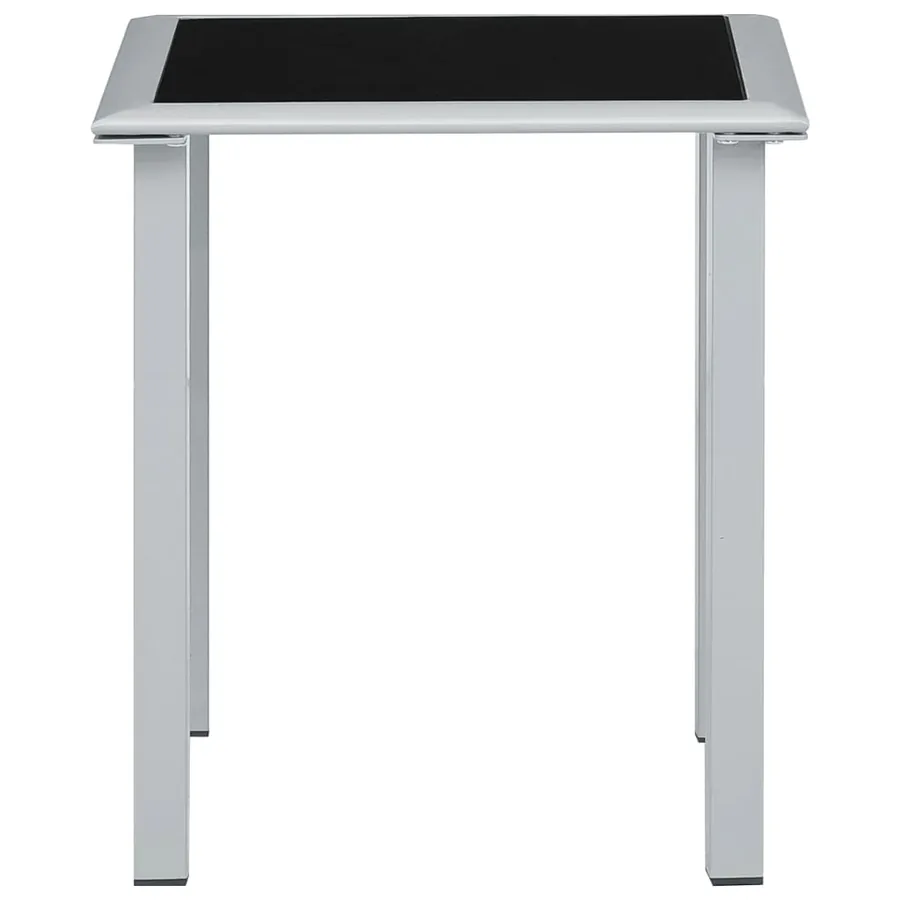 Chaises longues lot de 2 avec table aluminium noir - 10