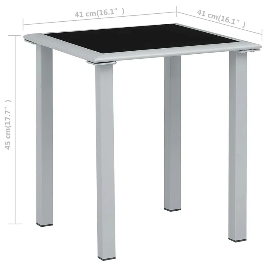 Chaises longues lot de 2 avec table aluminium noir - 13