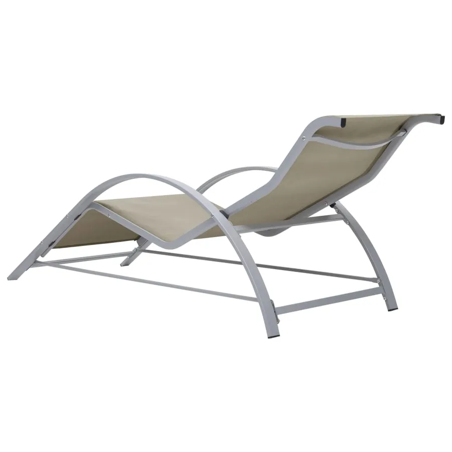 Chaises longues lot de 2 avec table aluminium noir - 19