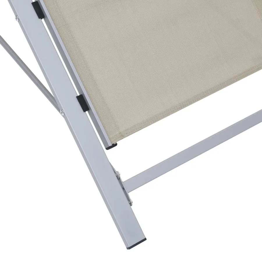 Chaises longues lot de 2 avec table aluminium noir - 20