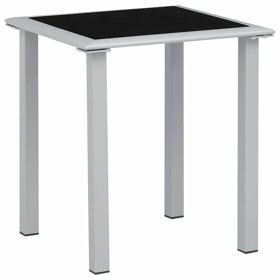 Chaises longues lot de 2 avec table aluminium noir - 22