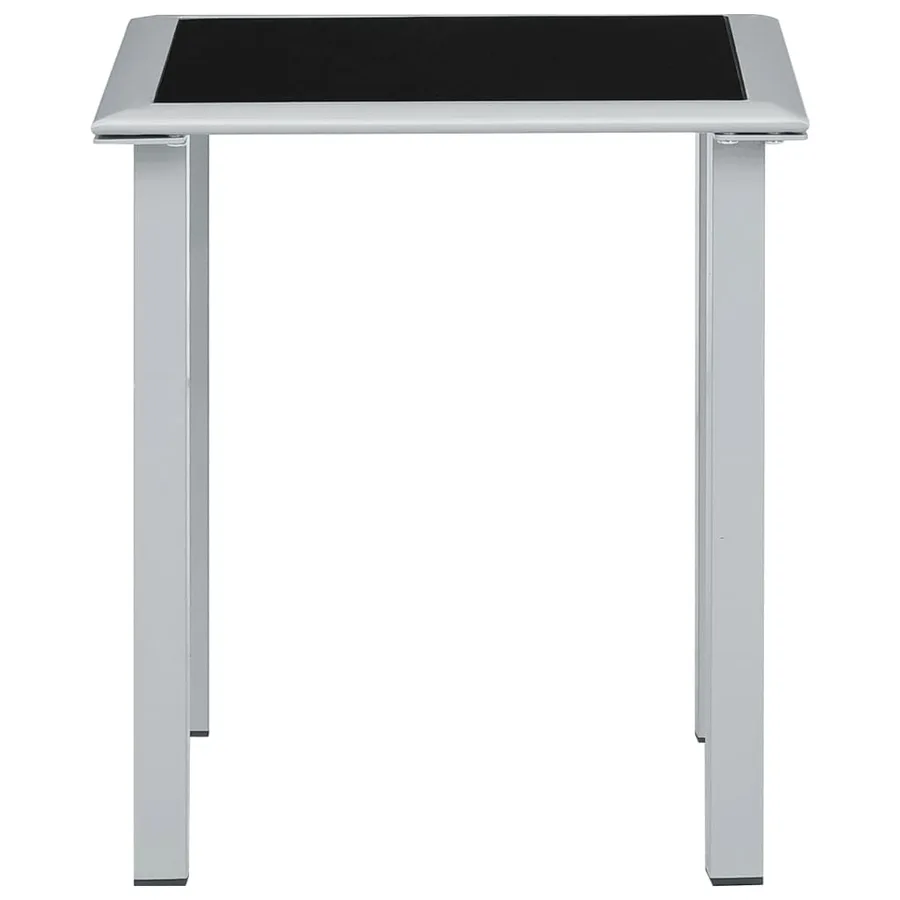 Chaises longues lot de 2 avec table aluminium noir - 23