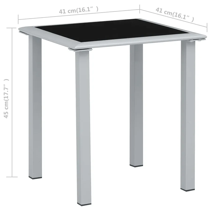 Chaises longues lot de 2 avec table aluminium noir - 26