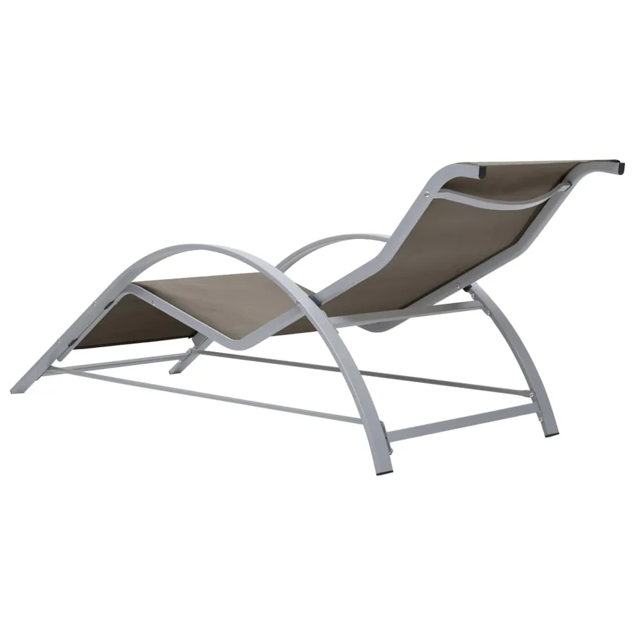 Chaises longues lot de 2 avec table aluminium noir - 32