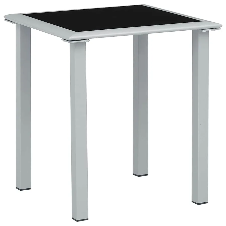 Chaises longues lot de 2 avec table aluminium noir - 35