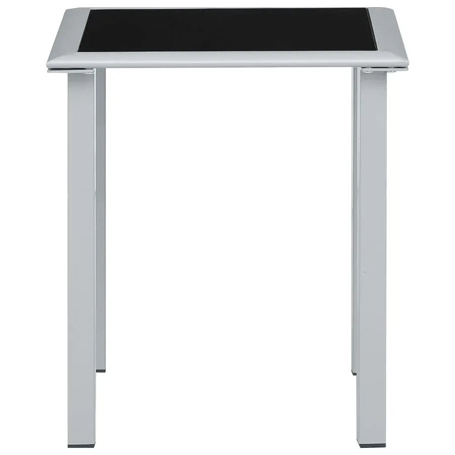 Chaises longues lot de 2 avec table aluminium noir - 36