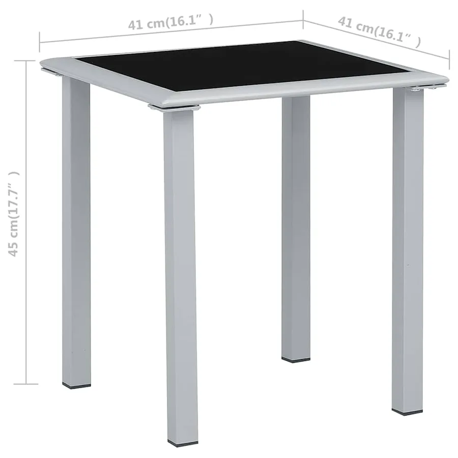 Chaises longues lot de 2 avec table aluminium noir - 39