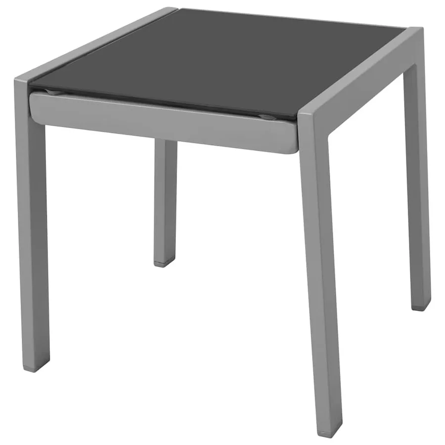 Chaises longues lot de 2 avec table aluminium noir - 42
