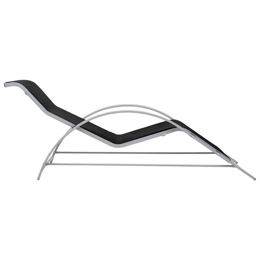 Chaises longues lot de 2 avec table aluminium noir - 5