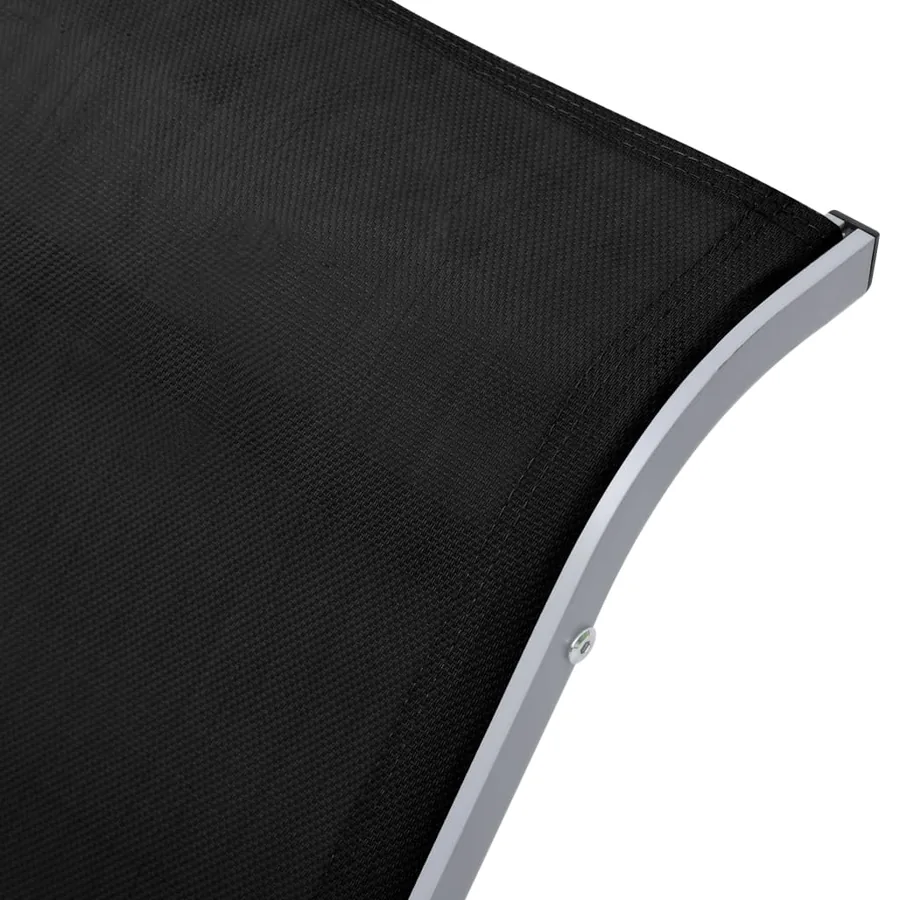 Chaises longues lot de 2 avec table aluminium noir - 8