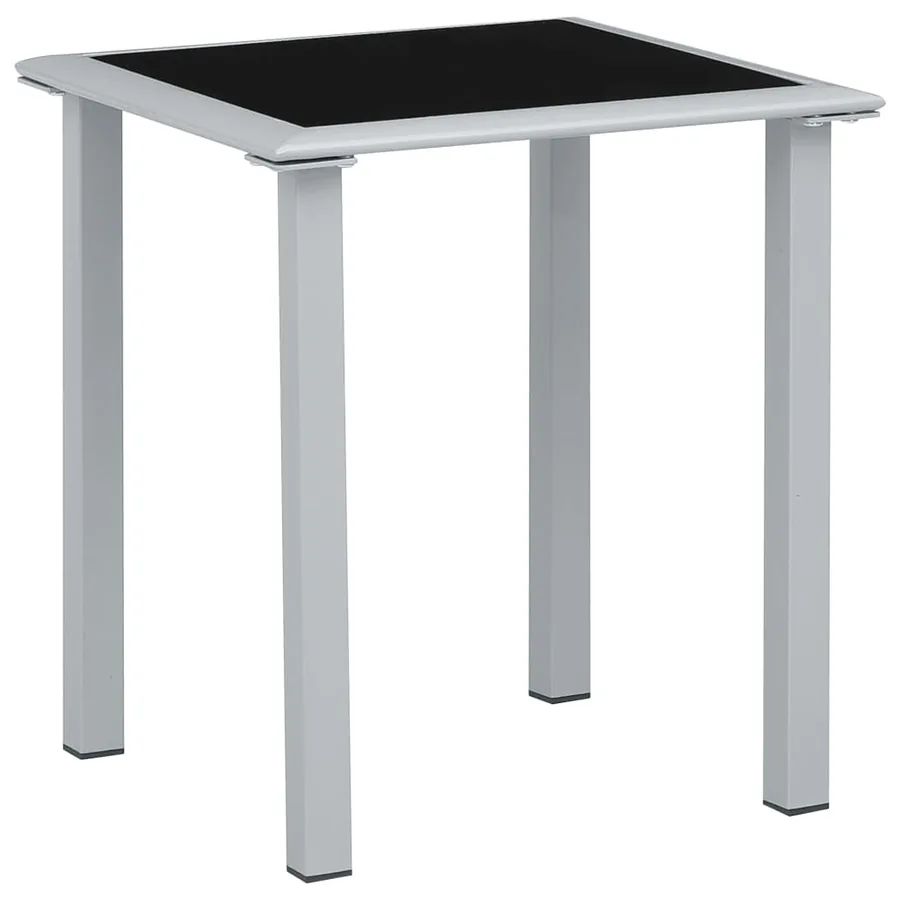 Chaises longues lot de 2 avec table aluminium noir - 9