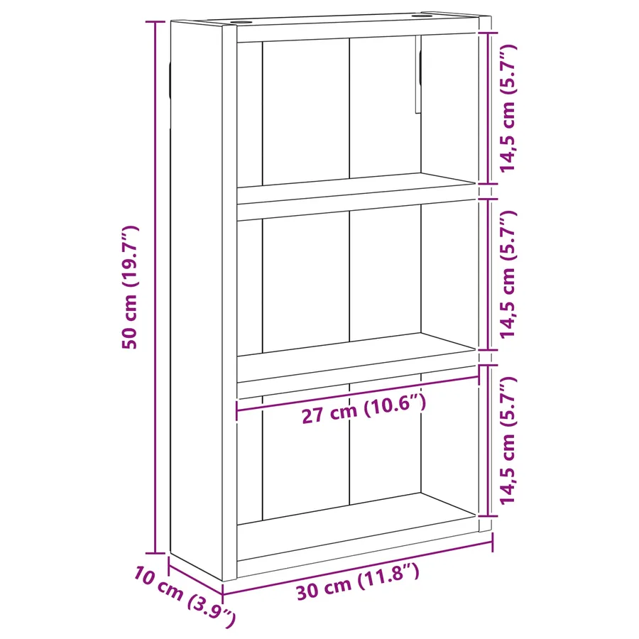 Armoire murale de salle de bain Gris Sonoma 30 x 10 x 50 cm - 11