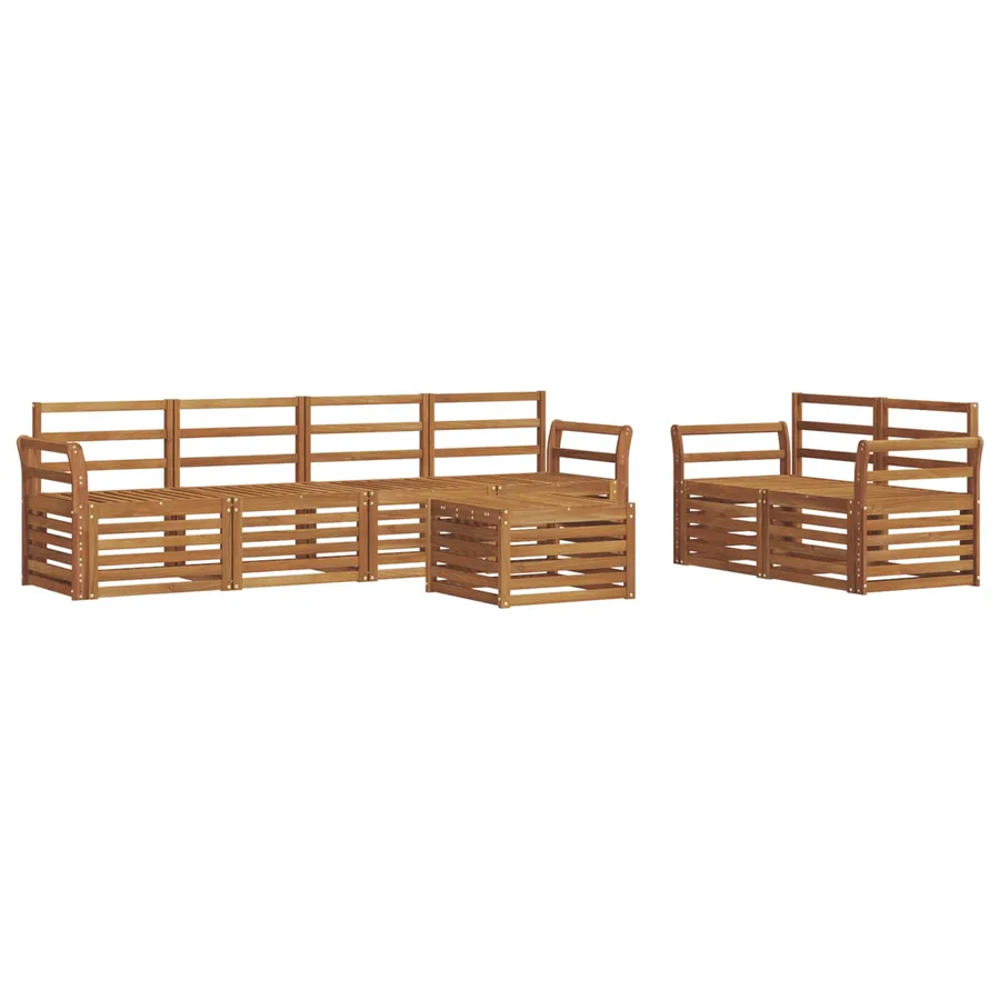 Ensemble de canapés d'extérieur 7 pcs Naturel - 2