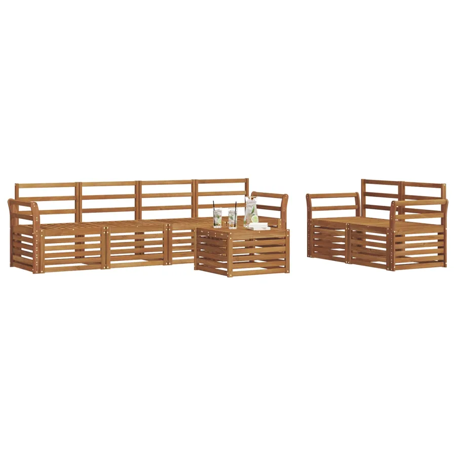 Ensemble de canapés d'extérieur 7 pcs Naturel - 3