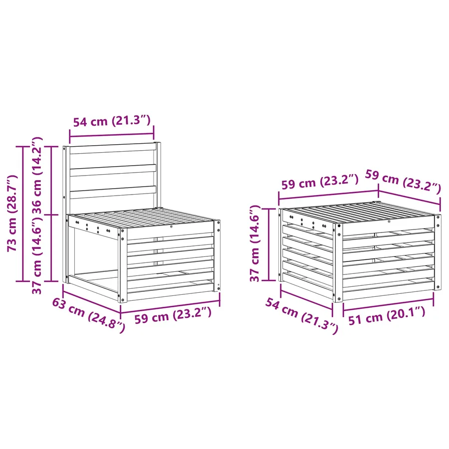 Ensembles de canapés 9 pcs Naturel Bois d'Acacia Massif - 8