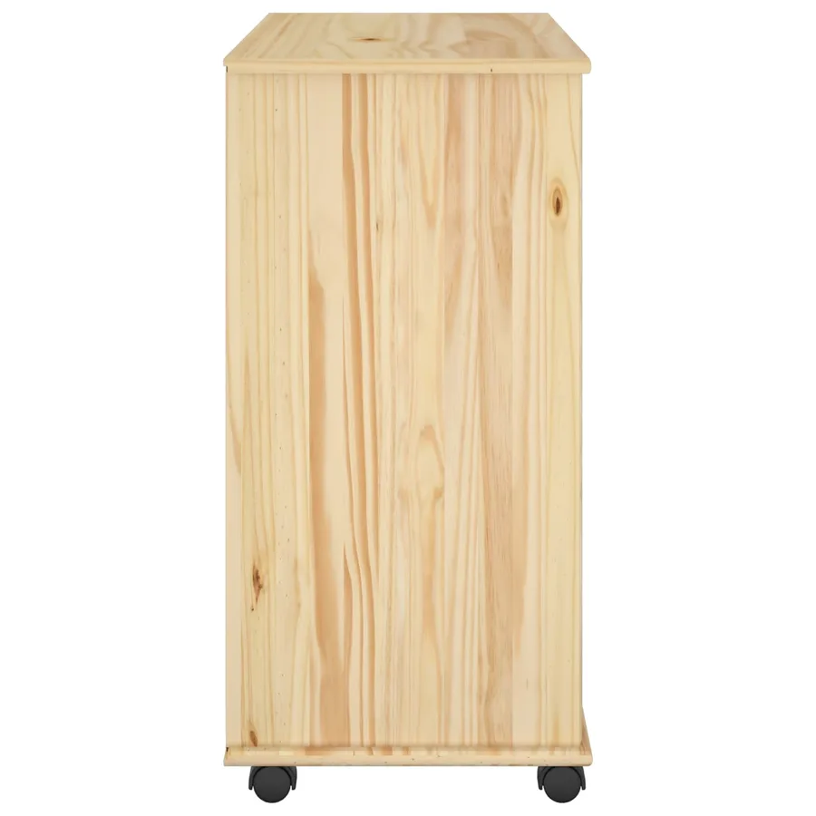 Cabinet roulant Marron 63,5 x 39 x 79 cm Bois de Pin Massif - 5