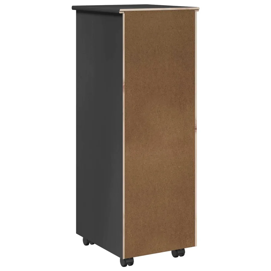 Cabinet roulant Gris 34 x 39 x 93,5 cm Bois de Pin Massif - 7