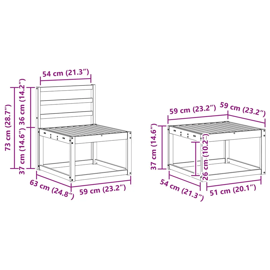 Ensemble de canapés d'extérieur 6 pcs Naturel - 9