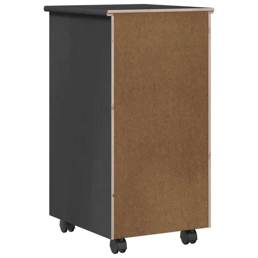 Cabinet roulant Gris 34 x 39 x 65,5 cm Bois de Pin Massif - 7