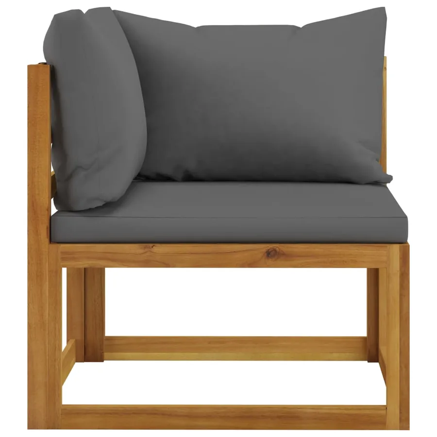 Salon de jardin 8 pcs avec coussin Bois d'acacia solide - 6