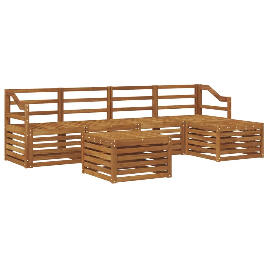 Ensemble de canapés d'extérieur 6 pcs Naturel - 2