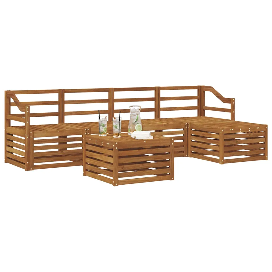 Ensemble de canapés d'extérieur 6 pcs Naturel - 3
