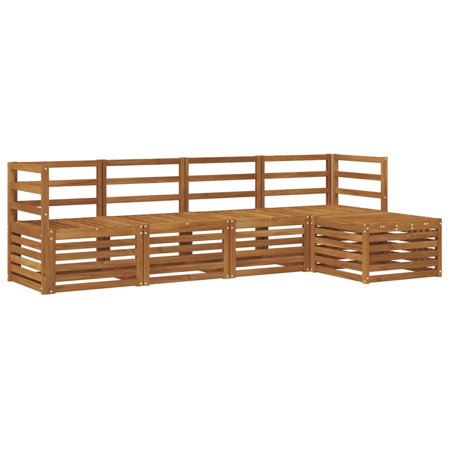 Ensemble de canapés d'extérieur 5 pcs Naturel - 2