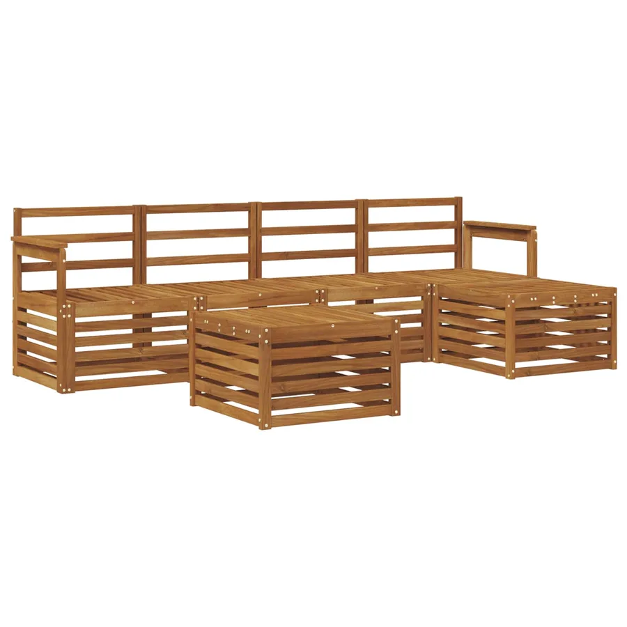 Ensemble de canapés d'extérieur 6 pcs Naturel - 2