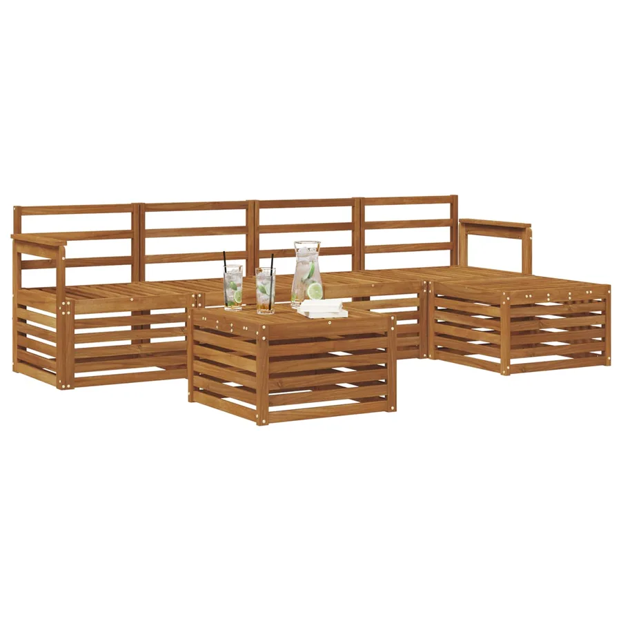 Ensemble de canapés d'extérieur 6 pcs Naturel - 3