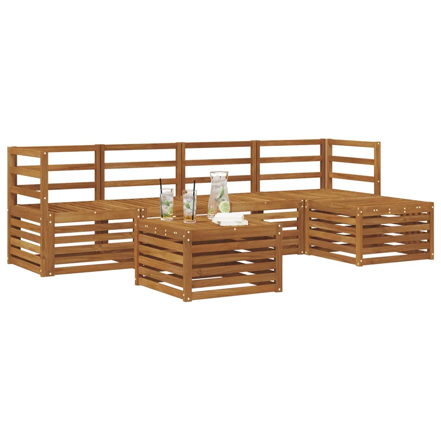 Ensemble de canapés d'extérieur 6 pcs Naturel - 3