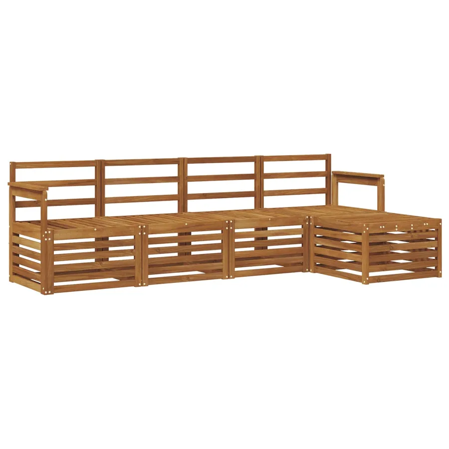 Ensemble de canapés d'extérieur 5 pcs Naturel - 2