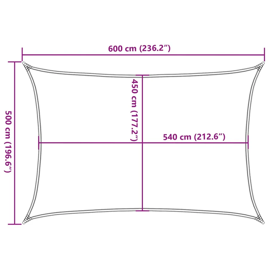 Voile d'ombrage 160 g/m² Crème 5x6 m PEHD - 10
