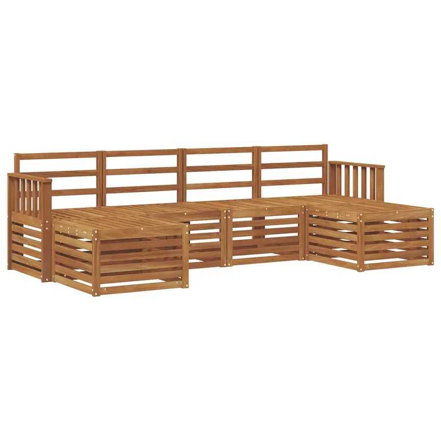 Ensembles de canapés 6 pcs Naturel Bois d'Acacia Massif - 2