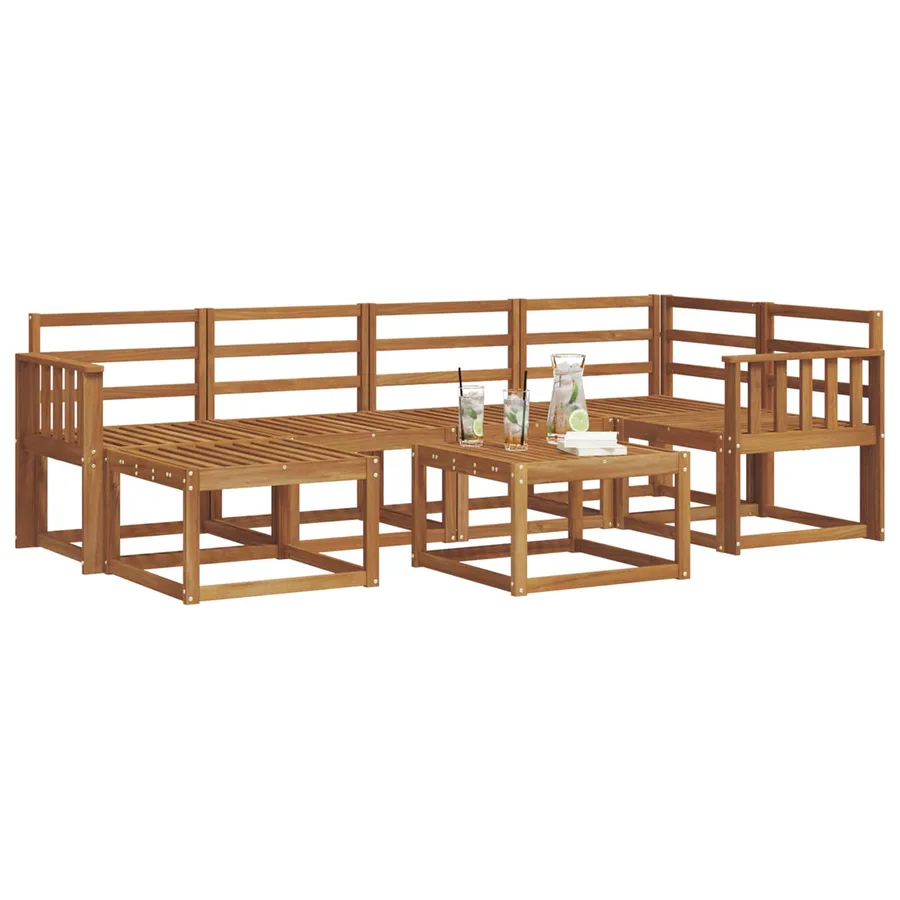 Ensemble de canapés d'extérieur 7 pcs Naturel - 3