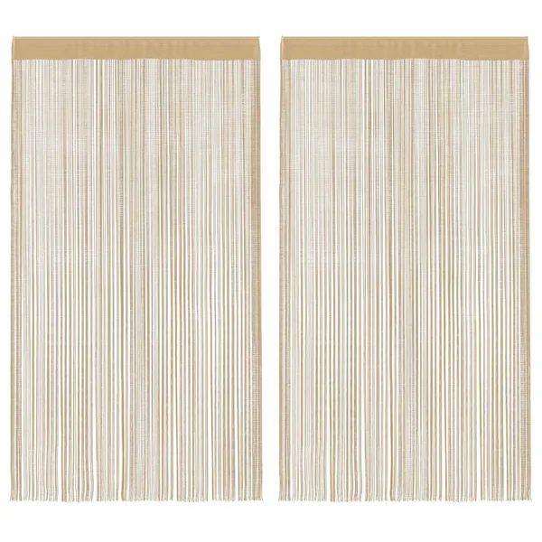 Rideau en fils 2 pcs 100 x 250 cm Beige