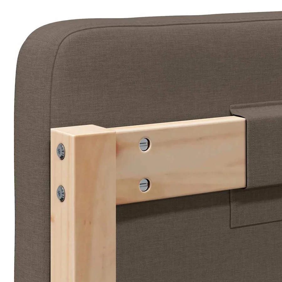 Tête de lit capitonnée Marron et Taupe 90 cm Pin massif - 8