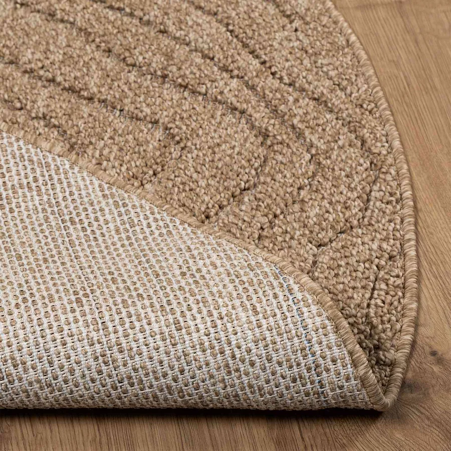Tapis de surface Rond Moiré AGIRA Naturel Ø 200 CM Polyester - 4