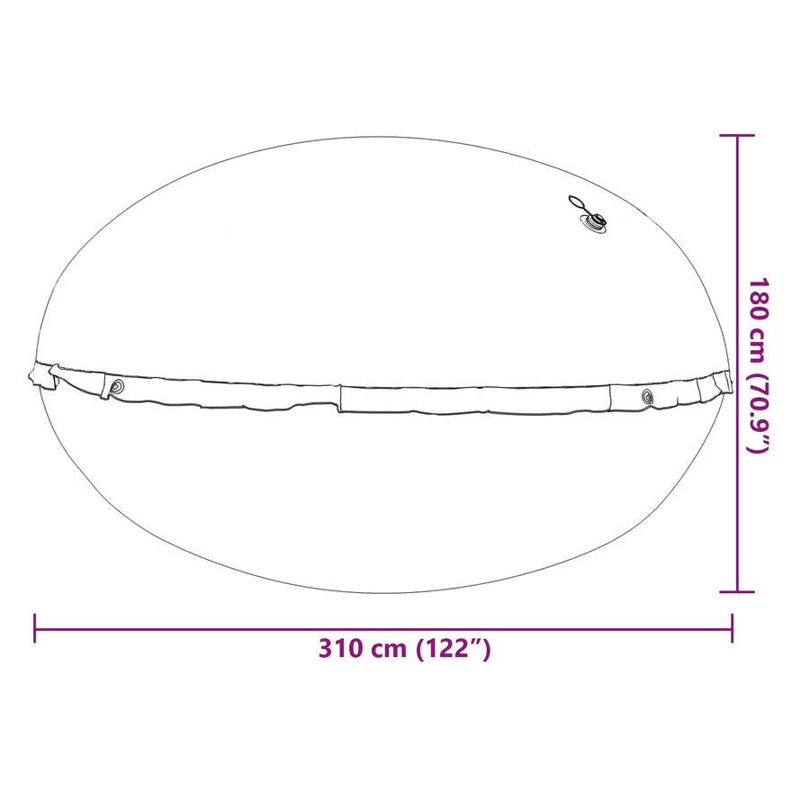 Coussin de piscine d'hiver Bleu Ø 310 x 180 cm PVC - 8