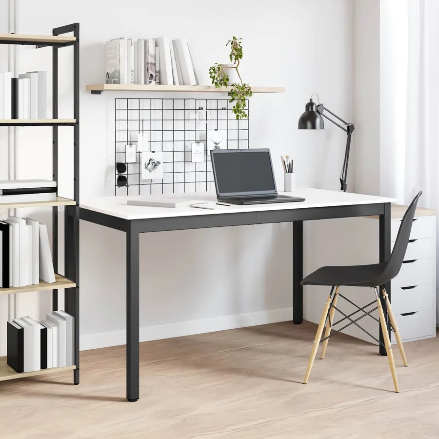 Table de salle à manger / Table de repas Blanc 140 x 80 x 75 cm - 4