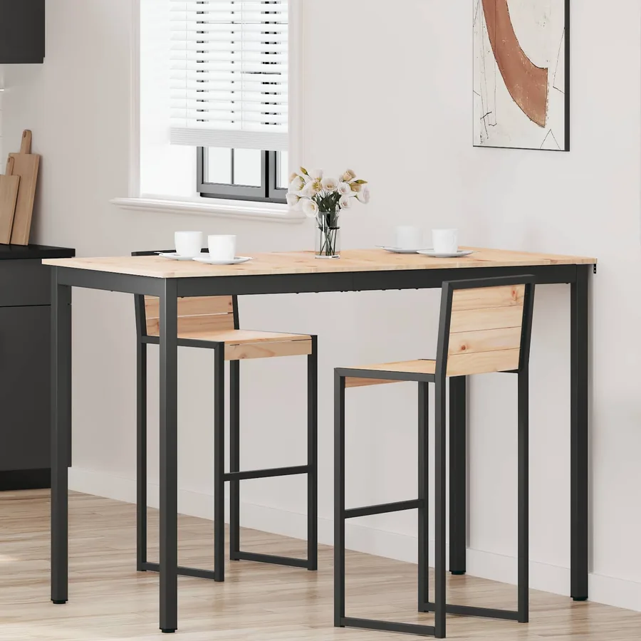 Table de bar Naturel 150 x 80 x 105 cm Bois de pin massif