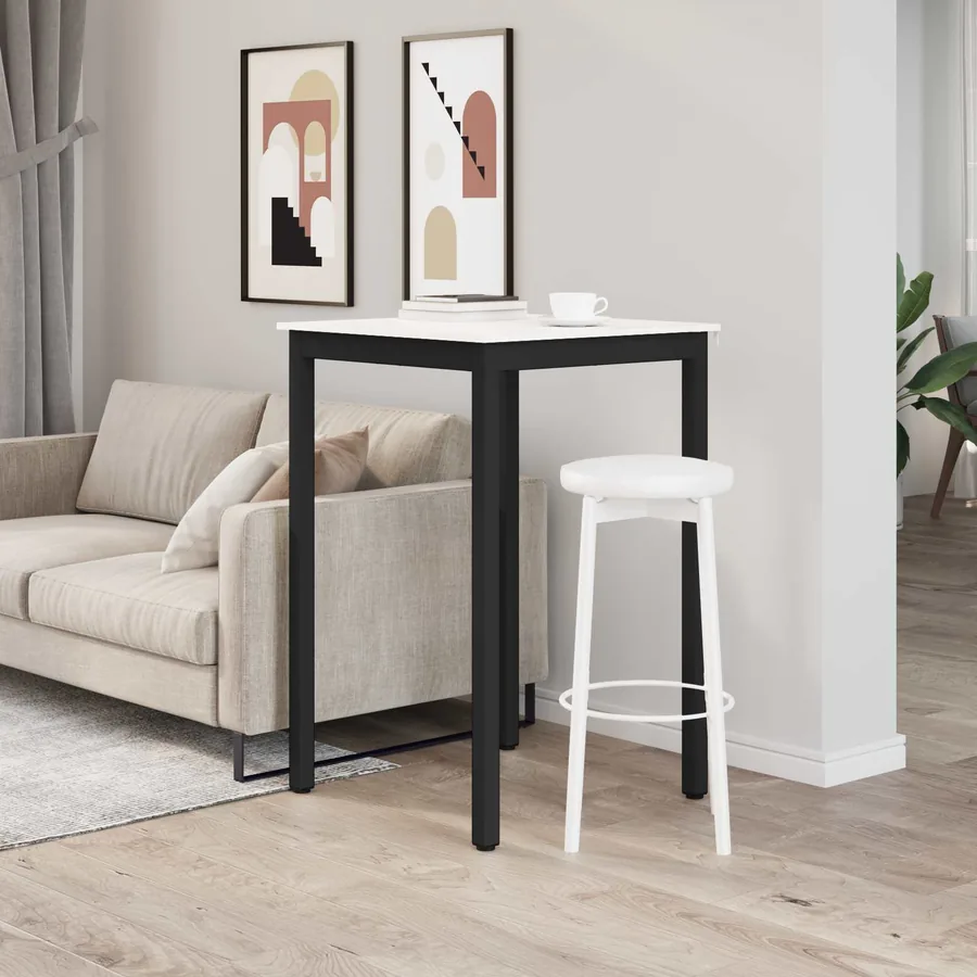 Table de bar Blanc 70 x 70 x 105 cm Bois de pin massif - 4