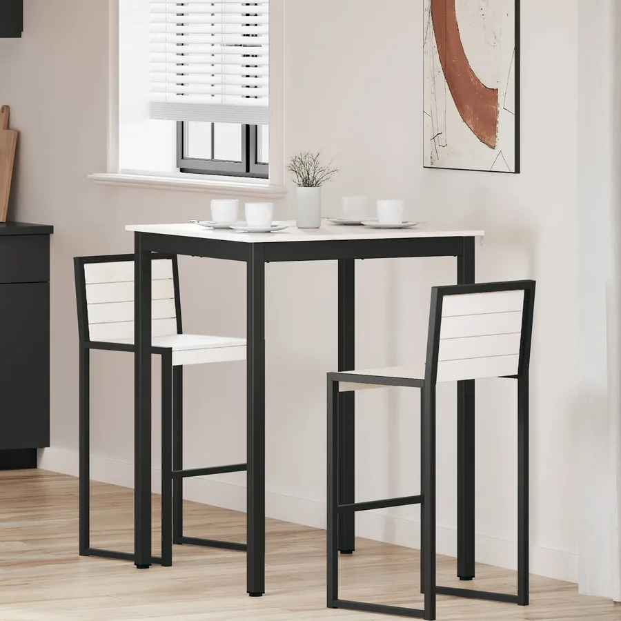 Table de bar Blanc 80 x 80 x 105 cm Bois de pin massif