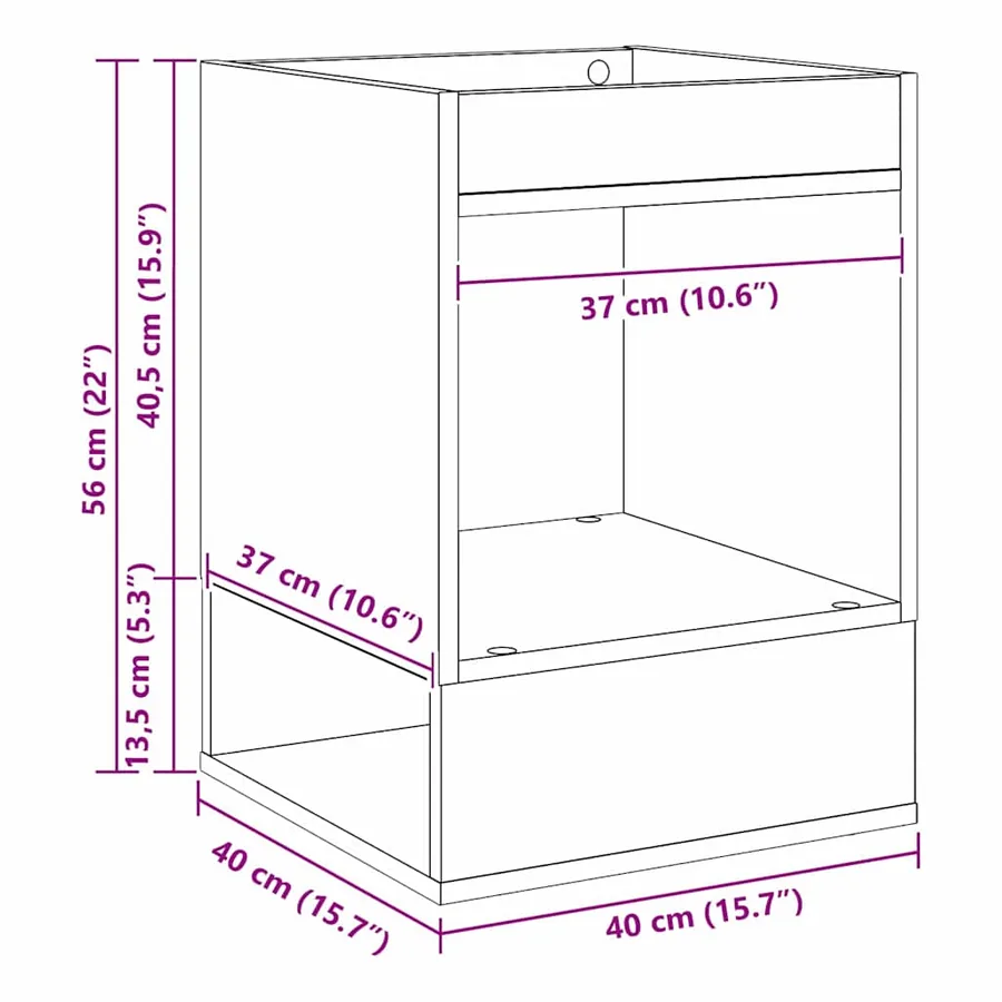 Table d'appoint Gris Sonoma 40 x 40 x 56 cm Bois d'ingénierie - 11